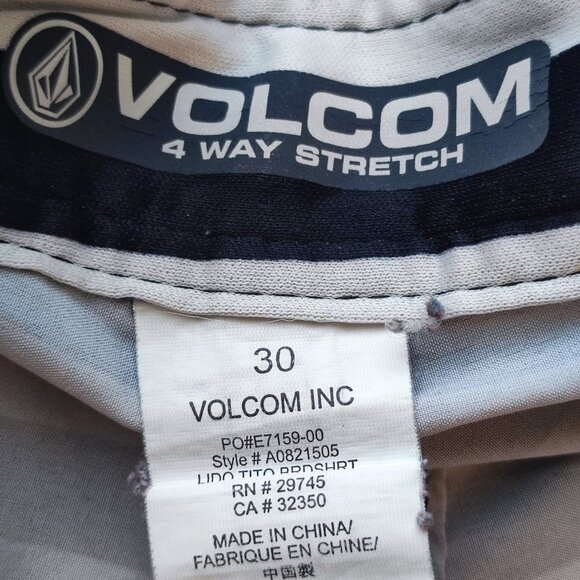 Volcom board short men's size 30 olive green black white stripes pattern - Picture 4 of 11